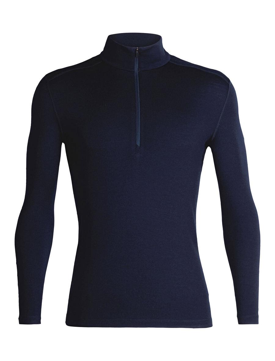 Midnight Navy Icebreaker Merino 260 Tech Long Sleeve Half Zip Thermal Top Men's Base Layers | AU 1385OKIR